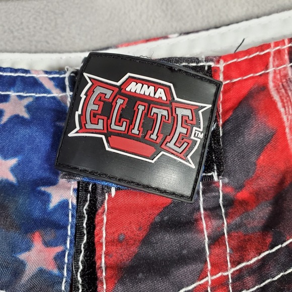 MMA Elite Board Shorts Mens XL Red Black USA Flag Skull Graphic Patriotic Beach - Picture 7 of 9